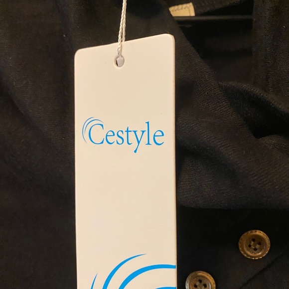 Black Cowl Neck Tunic with Asymmetrical Hem - Picture 4 of 4